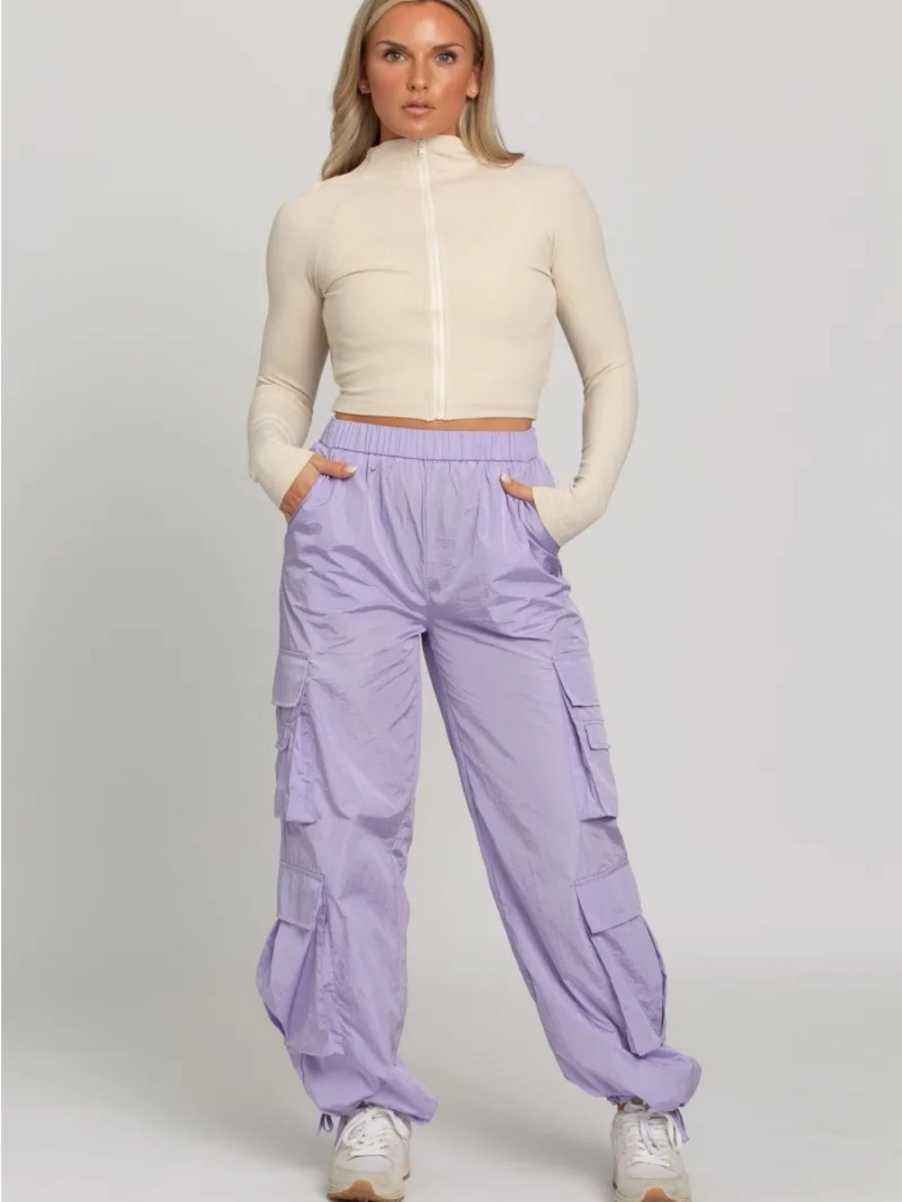 Gold Hinge Lavender Parachute Cargo Pants Size Medium
